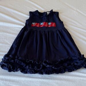 Stylish Navy Kids Dress with Star Flag Accents